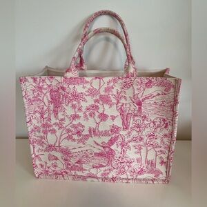 Pink Toile de Jouy Tote Bag